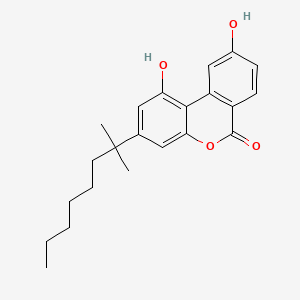 molecular formula C22H26O4 B1664820 6H-二苯并(b,d)吡喃-6-酮，3-(1,1-二甲基庚基)-1,9-二羟基- CAS No. 335371-37-4