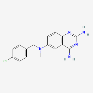 B1664821 2,4,6-Quinazolinetriamine, N6-((4-chlorophenyl)methyl)-N6-methyl- CAS No. 83654-06-2