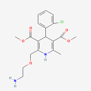 B1664911 Dimethyl 2-((2-aminoethoxy)methyl)-4-(2-chlorophenyl)-6-methyl-1,4-dihydropyridine-3,5-dicarboxylate CAS No. 140171-66-0
