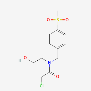 molecular formula C12H16ClNO4S B1664970 Acetamide, 2-chloro-N-(2-hydroxyethyl)-N-(p-(methylsulfonyl)benzyl)- CAS No. 3571-08-2