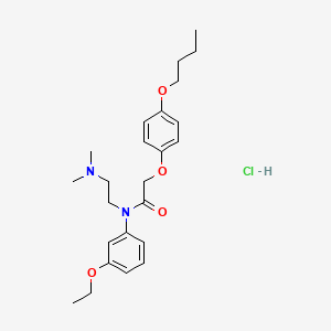 molecular formula C24H35ClN2O4 B1664972 乙酰胺，2-(对丁氧基苯氧基)-N-(2-(二甲氨基)乙基)-N-(间乙氧基苯基)-，盐酸盐 CAS No. 27468-68-4