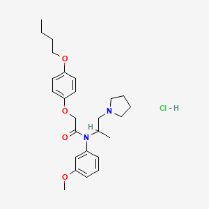molecular formula C26H37ClN2O4 B1664973 Acetamide, N-(m-anisyl)-2-(p-butoxyphenoxy)-N-(1-methyl-2-(1-pyrrolidinyl)ethyl)-, hydrochloride CAS No. 29728-52-7