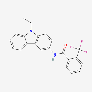 molecular formula C22H17F3N2O B1665036 N-(9-ethylcarbazol-3-yl)-2-(trifluoromethyl)benzamide CAS No. 924636-93-1