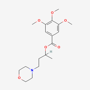 molecular formula C18H27NO6 B1665038 苯甲酸，3,4,5-三甲氧基-，1-甲基-3-吗啉代丙酯 CAS No. 60439-45-4