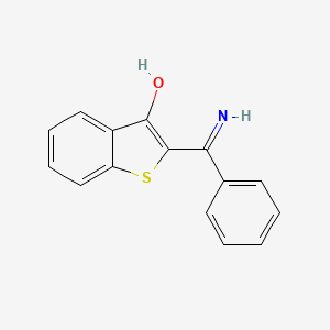 molecular formula C15H11NOS B1665042 2-(氨基苯甲亚甲基)苯并(b)噻吩-3-酮 CAS No. 77946-49-7