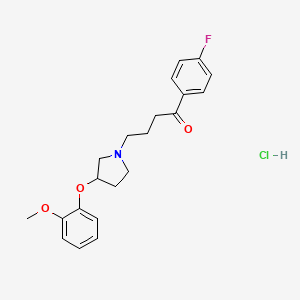 molecular formula C21H25ClFNO3 B1665088 4'-氟-4-(3-(2-甲氧基苯氧基)-1-吡咯烷基)丁苯酮盐酸盐 CAS No. 21492-45-5