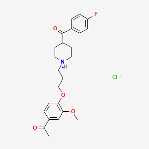 molecular formula C24H29ClFNO4 B1665089 1-(3-(p-Acetyl-o-methoxyphenoxy)propyl)-4-(p-fluorobenzoyl)piperidine hydrochloride CAS No. 24677-84-7