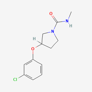 molecular formula C12H15ClN2O2 B1665090 1-吡咯烷酮甲酰胺，3-(3-氯苯氧基)-N-甲基- CAS No. 28482-91-9