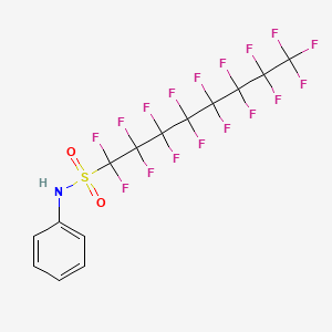 molecular formula C14H6F17NO2S B1665099 1-Octanesulfonamide, 1,1,2,2,3,3,4,4,5,5,6,6,7,7,8,8,8-heptadecafluoro-N-phenyl- CAS No. 559-05-7