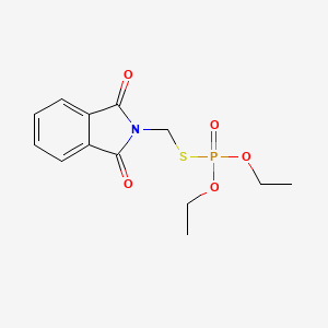 molecular formula C13H16NO5PS B1665104 Phosphorothioic acid, O,O-diethyl S-(phthalimidomethyl) ester CAS No. 3734-92-7