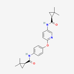 molecular formula C23H27N3O3 B1665129 环丙烷甲酰胺，N-(6-(4-((((1S)-2,2-二甲基环丙基)羰基)氨基)苯氧基)-3-吡啶基)-2,2-二甲基-，(1S)- CAS No. 318967-58-7