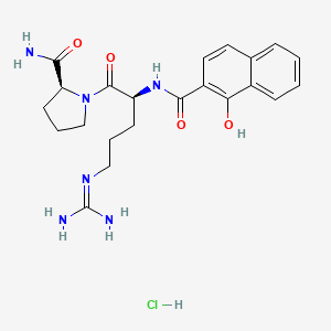 molecular formula C22H29ClN6O4 B1665130 N-(1-羟基-2-萘酰)-L-精氨酰-L-脯氨酰胺盐酸盐 CAS No. 178925-65-0