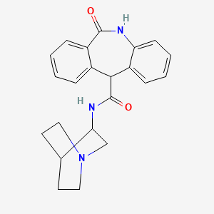 molecular formula C22H23N3O2 B1665153 N-(1-azabicyclo[2.2.2]octan-3-yl)-6-oxo-5,11-dihydrobenzo[c][1]benzazepine-11-carboxamide CAS No. 139051-89-1