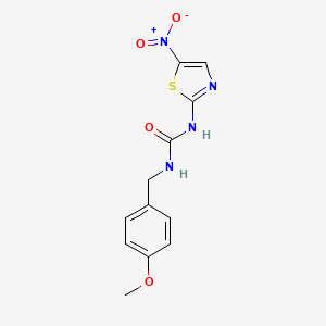 molecular formula C12H12N4O4S B1665154 N-(4-Methoxybenzyl)-N'-(5-nitro-1,3-thiazol-2-YL)urea CAS No. 487021-52-3