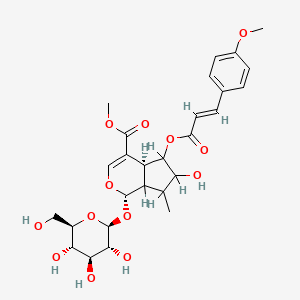 molecular formula C27H34O13 B1665168 methyl (1S,4aS)-6-hydroxy-5-[(E)-3-(4-methoxyphenyl)prop-2-enoyl]oxy-7-methyl-1-[(2S,3R,4S,5S,6R)-3,4,5-trihydroxy-6-(hydroxymethyl)oxan-2-yl]oxy-1,4a,5,6,7,7a-hexahydrocyclopenta[c]pyran-4-carboxylate CAS No. 97145-52-3