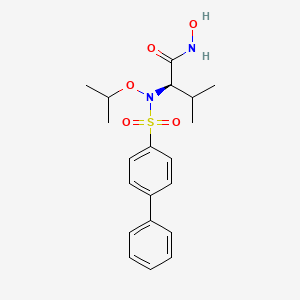 molecular formula C20H26N2O5S B1665175 (2R)-N-羟基-3-甲基-2-[(4-苯基苯基)磺酰基-丙烷-2-氧氨基]丁酰胺 CAS No. 849773-63-3
