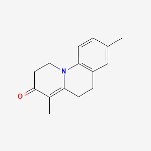 B1665180 3H-Benzo(C)quinolizin-3-one, 1,2,5,6-tetrahydro-4,8-dimethyl- CAS No. 194979-95-8