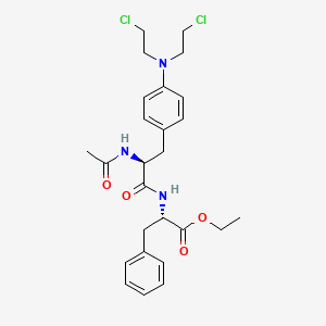 B1665183 Ethyl (2S)-2-[[(2S)-2-acetamido-3-[4-[bis(2-chloroethyl)amino]phenyl]propanoyl]amino]-3-phenylpropanoate CAS No. 10065-57-3