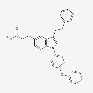 molecular formula C31H27NO3 B1665186 1-(4-苯氧基苯基)-3-(2-苯乙基)-1H-吲哚-5-丙酸 CAS No. 1069046-00-9