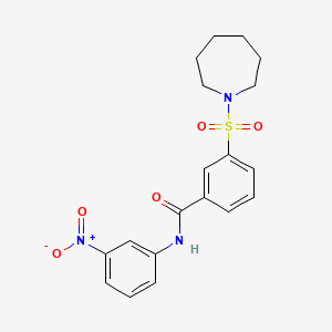 molecular formula C19H21N3O5S B1665196 3-(氮杂环-1-基磺酰基)-N-(3-硝基苯基)苯甲酰胺 CAS No. 330461-64-8