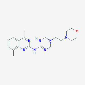 B1665197 4,8-dimethyl-N-[3-(2-morpholin-4-ylethyl)-2,4-dihydro-1H-1,3,5-triazin-6-yl]quinazolin-2-amine CAS No. 669750-88-3