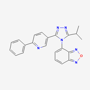 B1665297 4-[3-(1-Methylethyl)-5-(6-phenyl-3-pyridinyl)-4H-1,2,4-triazol-4-yl]-2,1,3-benzoxadiazole CAS No. 374886-51-8