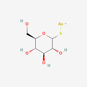 molecular formula C6H11AuO5S · xH2O B1665330 金硫葡萄糖 CAS No. 12192-57-3