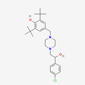 molecular formula C27H39ClN2O2 B1665339 2,6-二叔丁基-4-{4-[2-(4-氯苯基)-2-羟基乙基]-哌嗪-1-基甲基}-苯酚二盐酸盐 CAS No. 199467-52-2