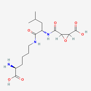 molecular formula C16H29N3O8 B1665340 N(sup 6)-(N-((3-Carboxyoxiranyl)carbonyl)-L-leucyl)-L-lysine hydrate CAS No. 160825-49-0