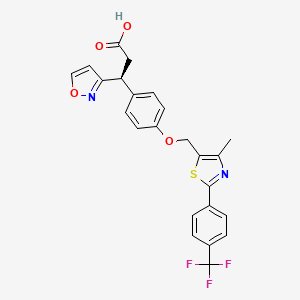 B1665341 (s)-3-(Isoxazol-3-yl)-3-(4-((4-methyl-2-(4-(trifluoromethyl)phenyl)thiazol-5-yl)methoxy)phenyl)propanoic acid CAS No. 1011531-27-3