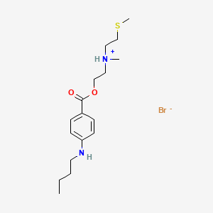 molecular formula C17H29BrN2O2S B1665343 苯甲酸，对-(丁基氨基)-，2-(甲基甲硫乙基氨基)乙基酯，氢溴酸盐 CAS No. 3772-41-6