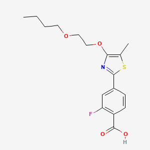 B1665382 Benzoic acid, 4-[4-(2-butoxyethoxy)-5-methyl-2-thiazolyl]-2-fluoro- CAS No. 870773-76-5