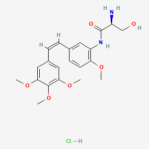molecular formula C21H27ClN2O6 B1665391 Ombrabulin hydrochloride CAS No. 253426-24-3
