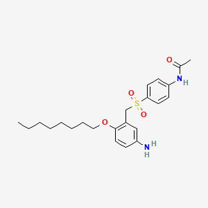 molecular formula C23H32N2O4S B1665418 乙酰胺，N-(4-((5-氨基-2-(辛氧基)苯基)甲基)磺酰基)-(9CI) CAS No. 5819-73-8