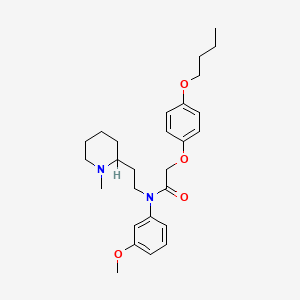 molecular formula C27H38N2O4 B1665419 2-(4-丁氧基苯氧基)-N-(3-甲氧基苯基)-N-[2-(1-甲基哌啶-2-基)乙基]乙酰胺 CAS No. 27468-58-2