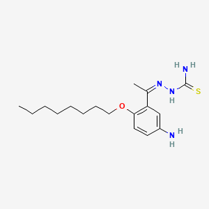 molecular formula C17H28N4OS B1665422 乙酰苯酮，5'-氨基-2'-(辛氧基)-，硫代半氨基咔唑酮 CAS No. 13724-21-5