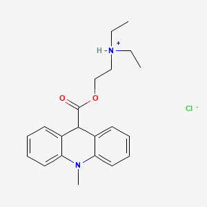 B1665453 Acridan-9-carboxylic acid, 10-methyl-, 2-(diethylamino)ethyl ester, hydrochloride CAS No. 69781-84-6