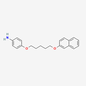 molecular formula C21H23NO2 B1665496 苯胺，对-(5-(2-萘氧基)戊氧基)- CAS No. 111935-92-3
