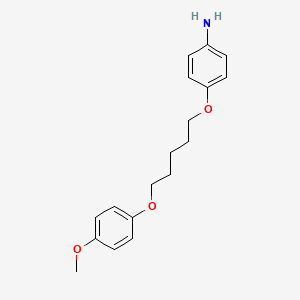 molecular formula C18H23NO3 B1665500 苯胺，对-(5-(对-甲氧基苯氧基)戊氧基)- CAS No. 110443-23-7