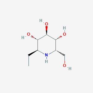 B1665526 (2S,3S,4R,5R,6S)-2-Ethyl-6-(hydroxymethyl)piperidine-3,4,5-triol CAS No. 616215-43-1