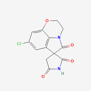 B1665544 8'-Chloro-2',3'-dihydrospiro(pyrrolidine-3,6'(5'H)-pyrrolo(1,2,3-de)(1,4)benzoxazine)-2,5,5'-trione CAS No. 99434-90-9