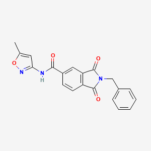 molecular formula C20H15N3O4 B1665545 2-苄基-N-(5-甲基-3-异恶唑基)-1,3-二氧代-5-异吲哚啉甲酰胺 CAS No. 4418-73-9