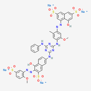 2,7-Naphthalenedisulfonic acid, 4-hydroxy-5-((4-((4-((5-hydroxy-6-((2-methoxy-5-sulfophenyl)azo)-7-sulfo-2-naphthalenyl)amino)-6-(phenylamino)-1,3,5-triazin-2-yl)amino)-5-methoxy-2-methylphenyl)azo)-, tetrasodium salt