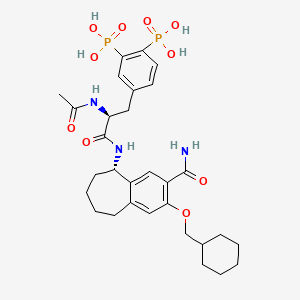 molecular formula C30H41N3O10P2 B1665585 {4-[2-乙酰氨基-2-(3-氨基羰基-2-环己基甲氧基-6,7,8,9-四氢-5H-苯并环庚烯-5基氨基羰基)-乙基]-2-膦酰苯基}-膦酸 CAS No. 268741-43-1