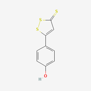 molecular formula C9H6OS3 B1665610 5-(4-hydroxyphenyl)-3H-1,2-dithiole-3-thione CAS No. 18274-81-2