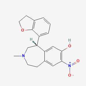 molecular formula C19H20N2O4 B1665615 5-(2,3-Dihydrobenzofuran-7-yl)-3-methyl-8-nitro-2,3,4,5-tetrahydro-1H-3-benzazepin-7-ol CAS No. 128022-68-4
