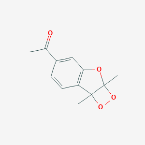 B166564 1-(2a,7b-Dihydro-2a,7b-dimethyl-1,2-dioxeto(3,4-b)benzofuran-5-yl)ethanone CAS No. 130293-26-4