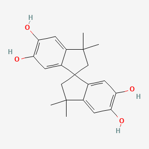 molecular formula C21H24O4 B1665664 1,1'-Spirobi[1H-indene]-5,5',6,6'-tetrol, 2,2',3,3'-tetrahydro-3,3,3',3'-tetramethyl- CAS No. 77-08-7