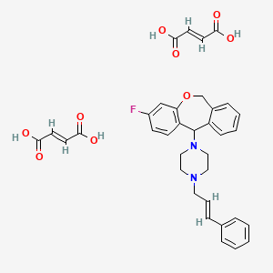 molecular formula C35H35FN2O9 B1665671 1-(3-Fluoro-6,11-dihydrodibenz(b,e)oxepin-11-yl)-4-(3-phenyl-2-propenyl)piperazine dimaleate CAS No. 143110-70-7