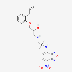 molecular formula C22H27N5O5 B1665723 2-丙醇，1-((2-甲基-2-((7-硝基-4-苯并呋喃并)氨基)丙基)氨基)-3-(2-(2-丙烯基)苯氧基)- CAS No. 98496-22-1